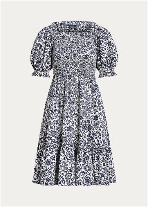 Ralph Lauren Floral Blouson Georgette Wrap Dress