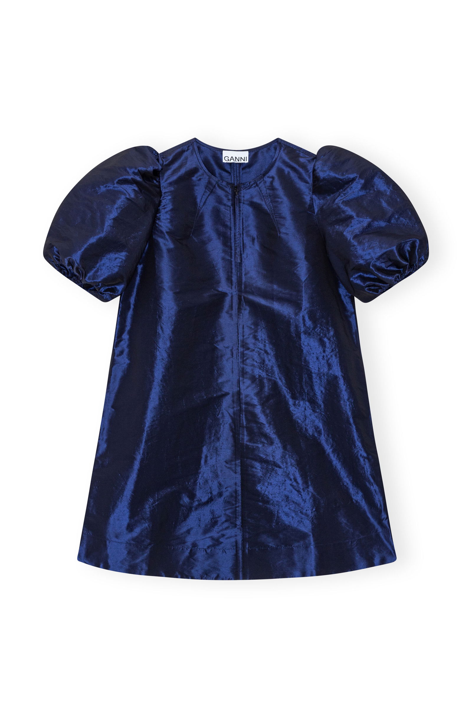 GANNI Shiny Taffeta Mini Dress | endource