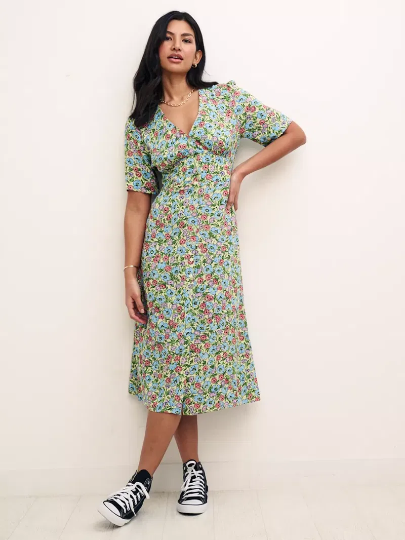 NOBODY'S CHILD Petite Alexa Harmony Ditsy Floral Tea Dress endource