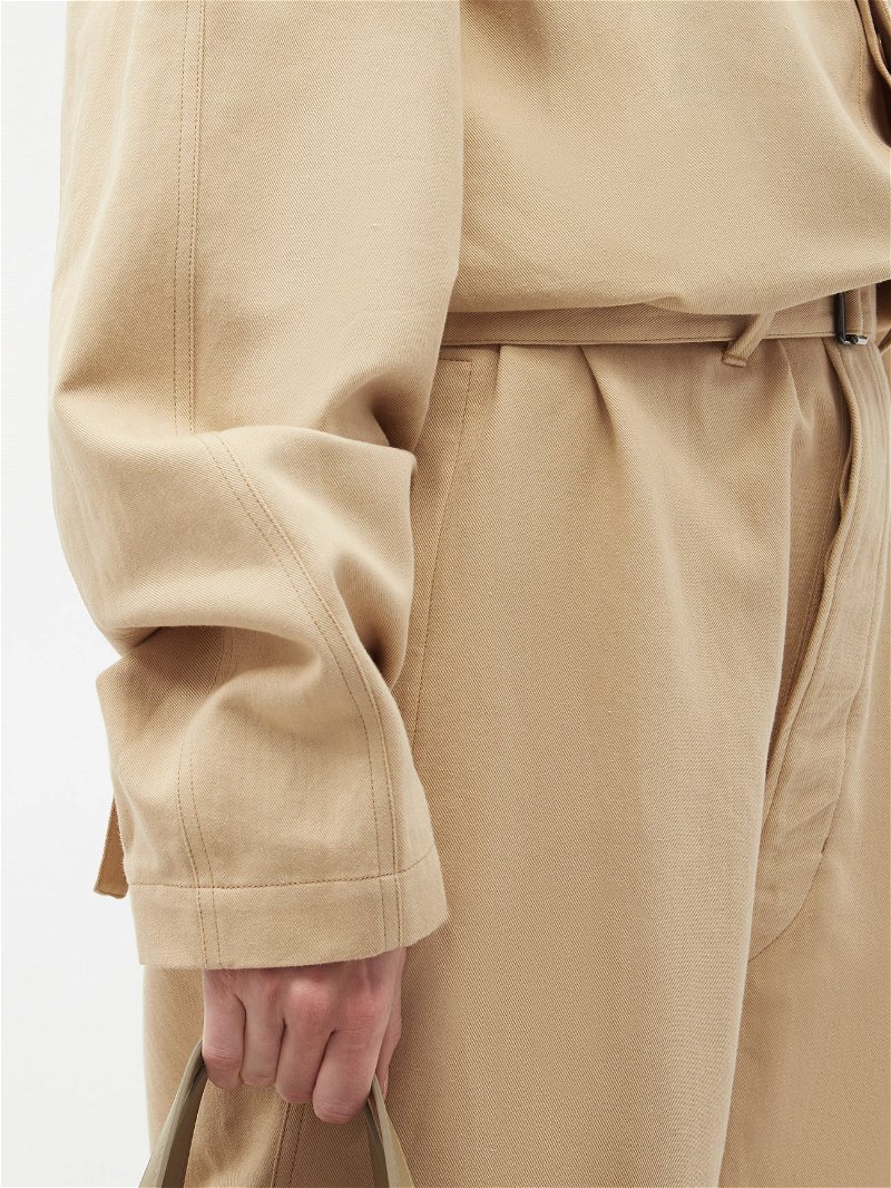 Belted cotton jumpsuit in green - Lemaire