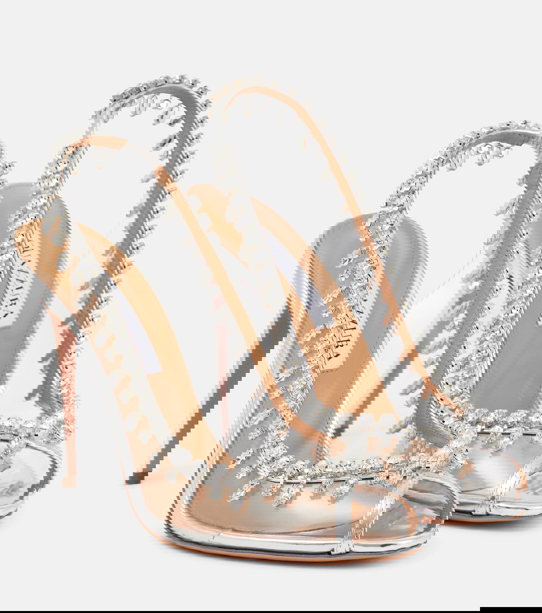 AQUAZZURA Temptation 105 Embellished PVC Sandals endource