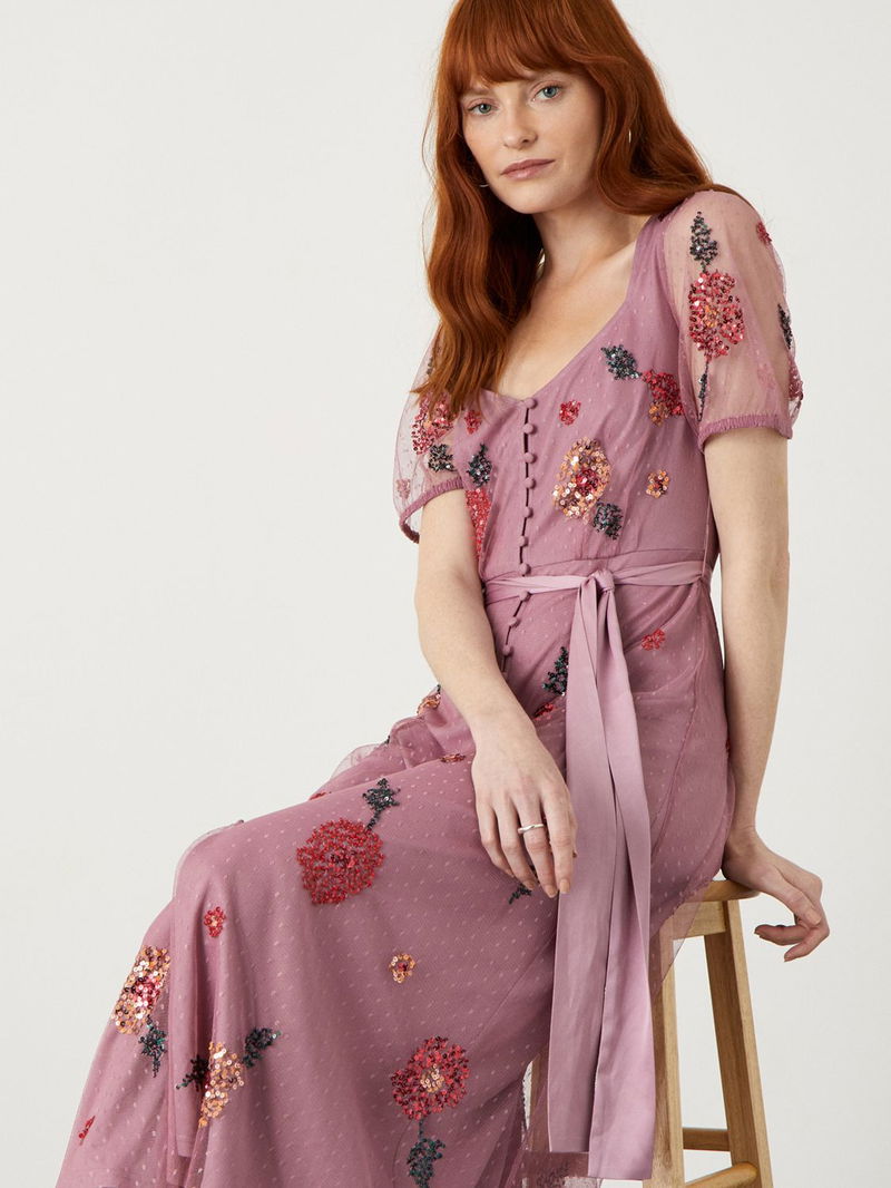 Monsoon Clarisse Spot Mesh Dress | endource