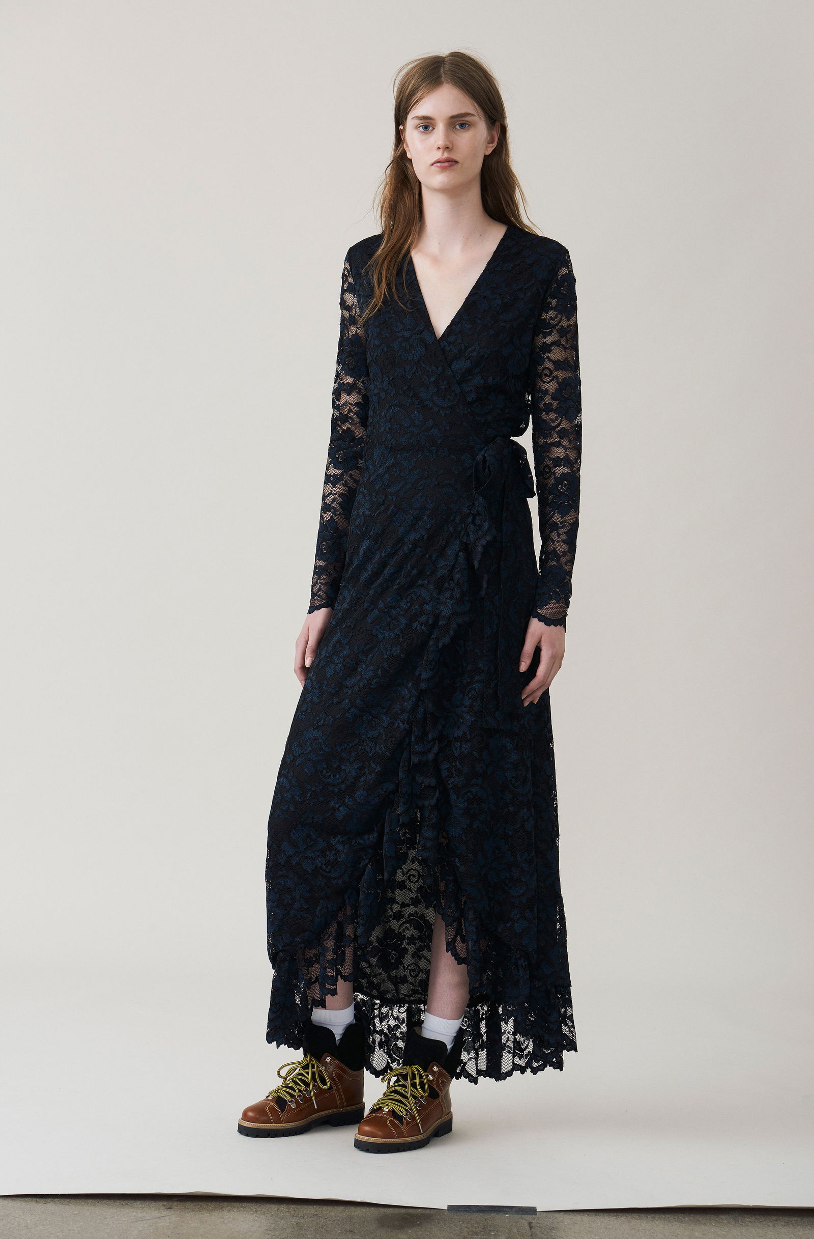 GANNI Flynn Lace Wrap Dress | endource GANNI Flynn Lace Wrap Dress | endource