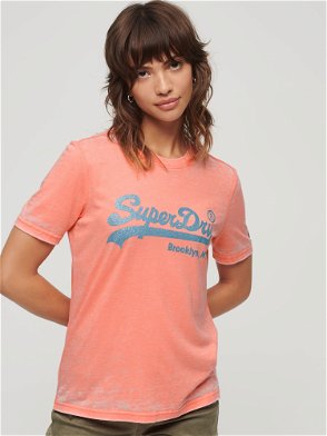 T-Shirt in | Endource SUPERDRY White Vintage Stripe Embroidered Navy/Rodeo Logo