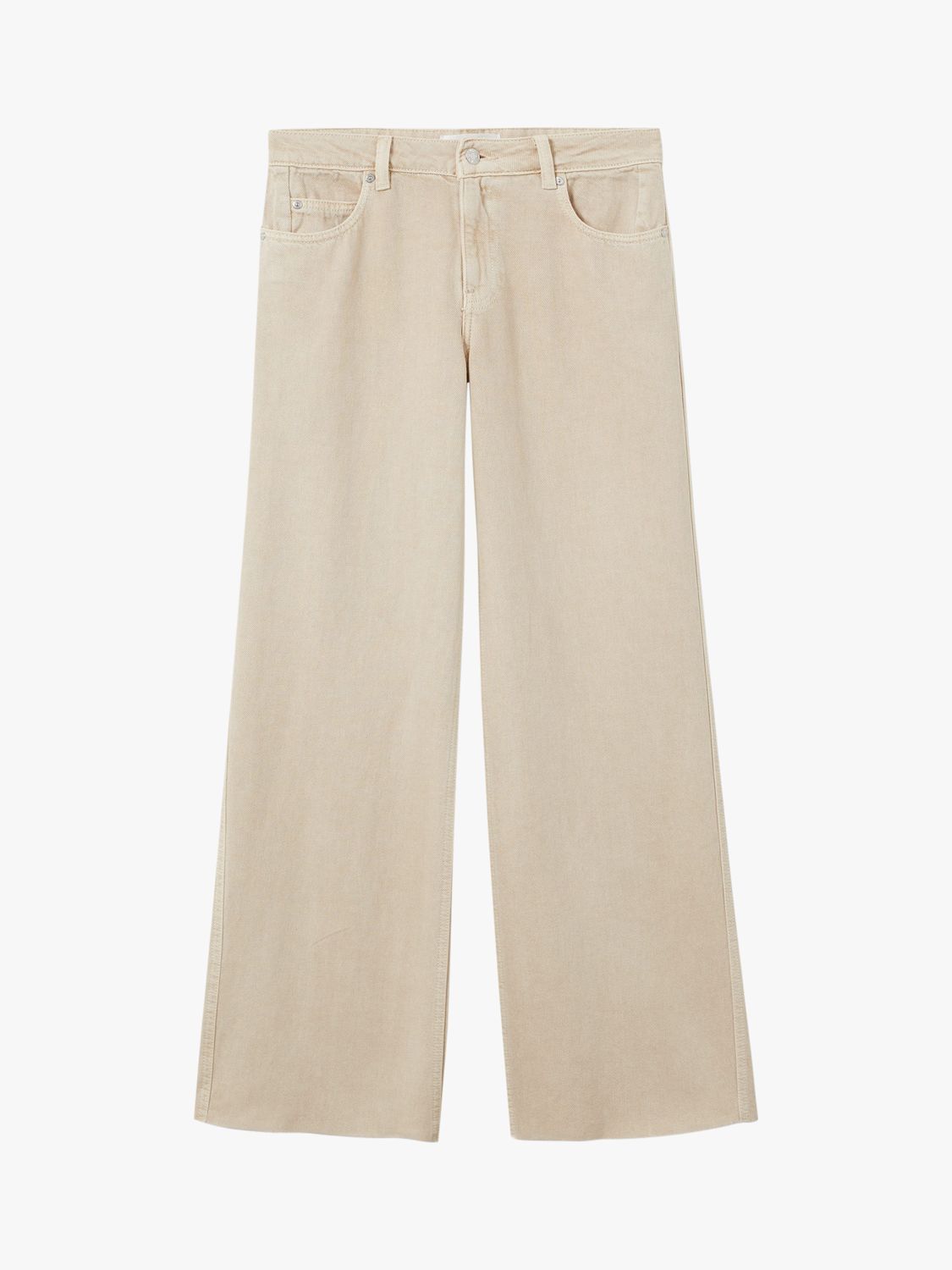 MANGO Agnes Wide Leg Jeans in Beige | Endource