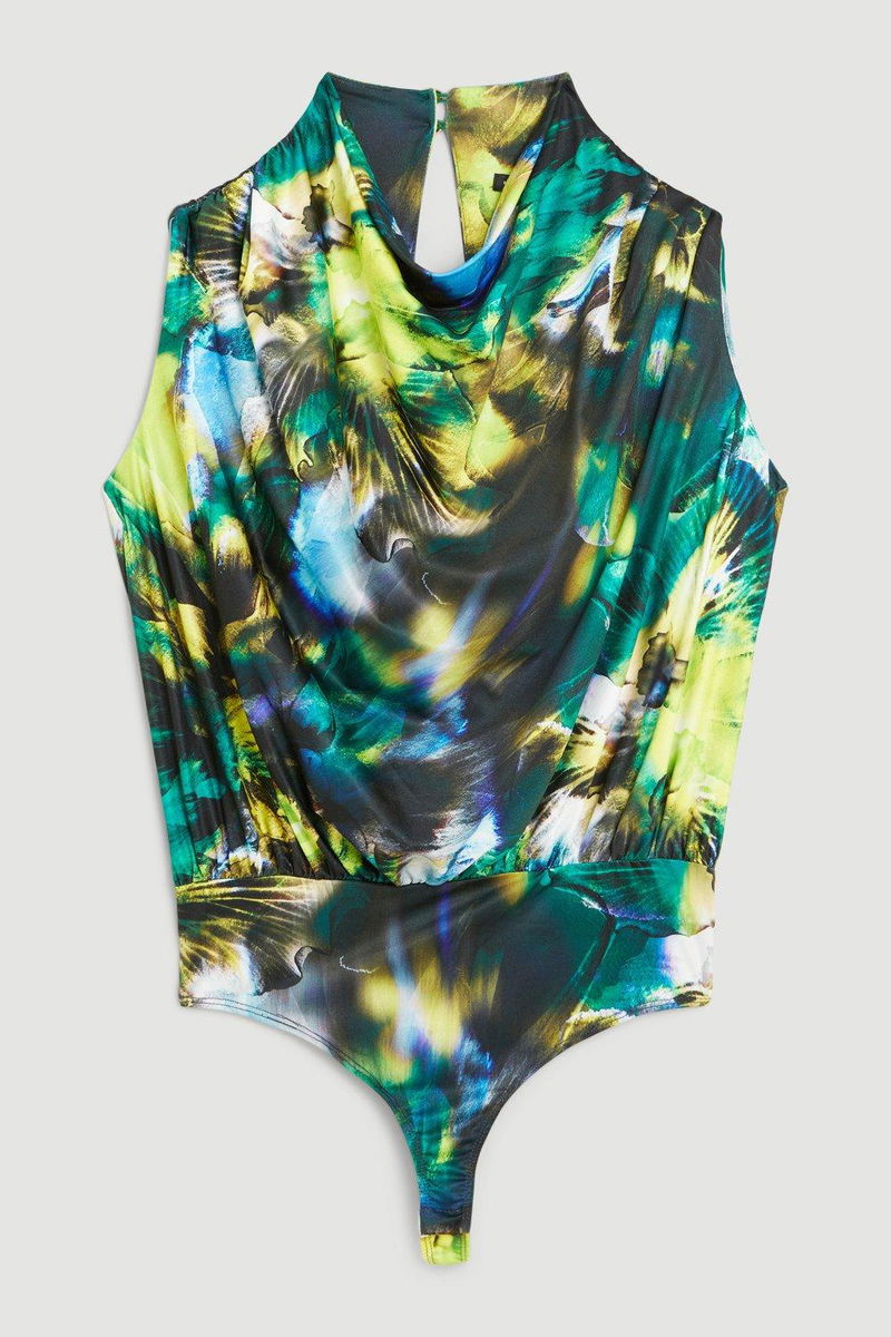 Abstract Print Jersey Bodysuit