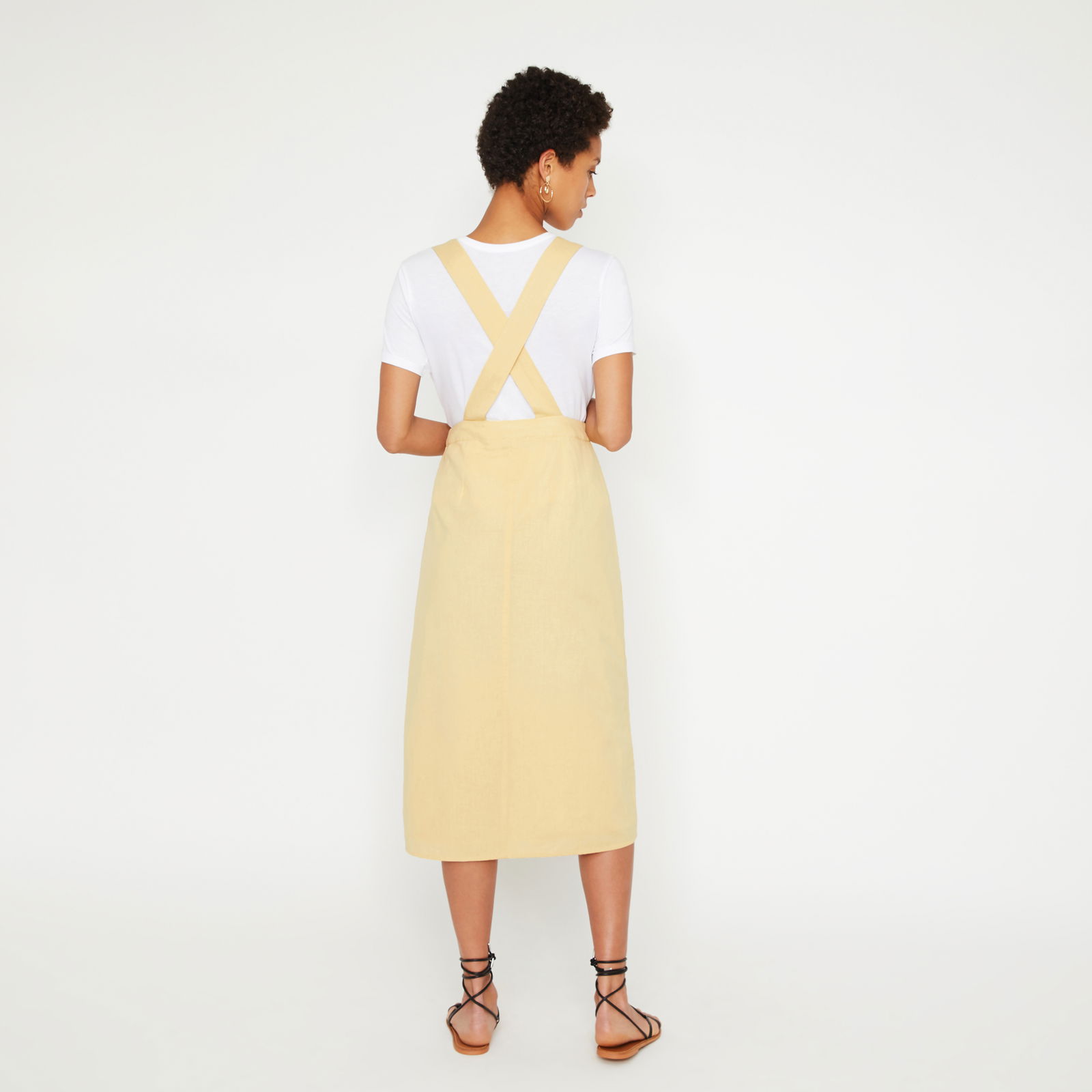 WAREHOUSE Linen Midi Pinafore Dress | endource