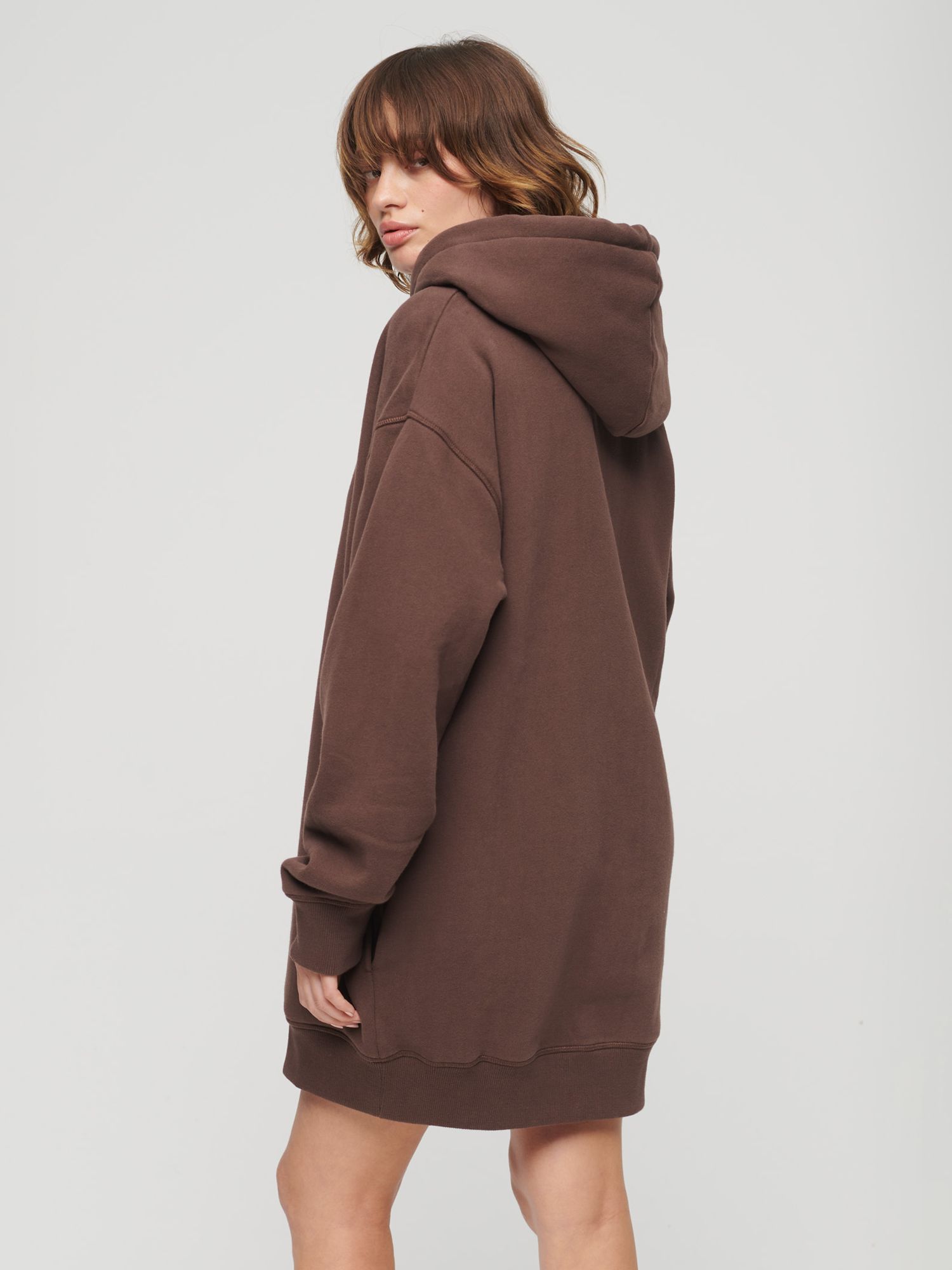 SUPERDRY Luxe Metallic Logo Hoodie Dress | endource SUPERDRY Luxe Metallic Logo Hoodie Dress | endource