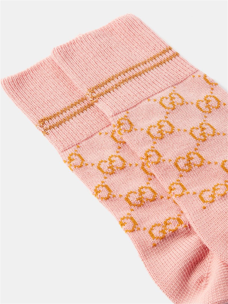 GUCCI GG-Supreme Cotton-Blend Socks in Pink