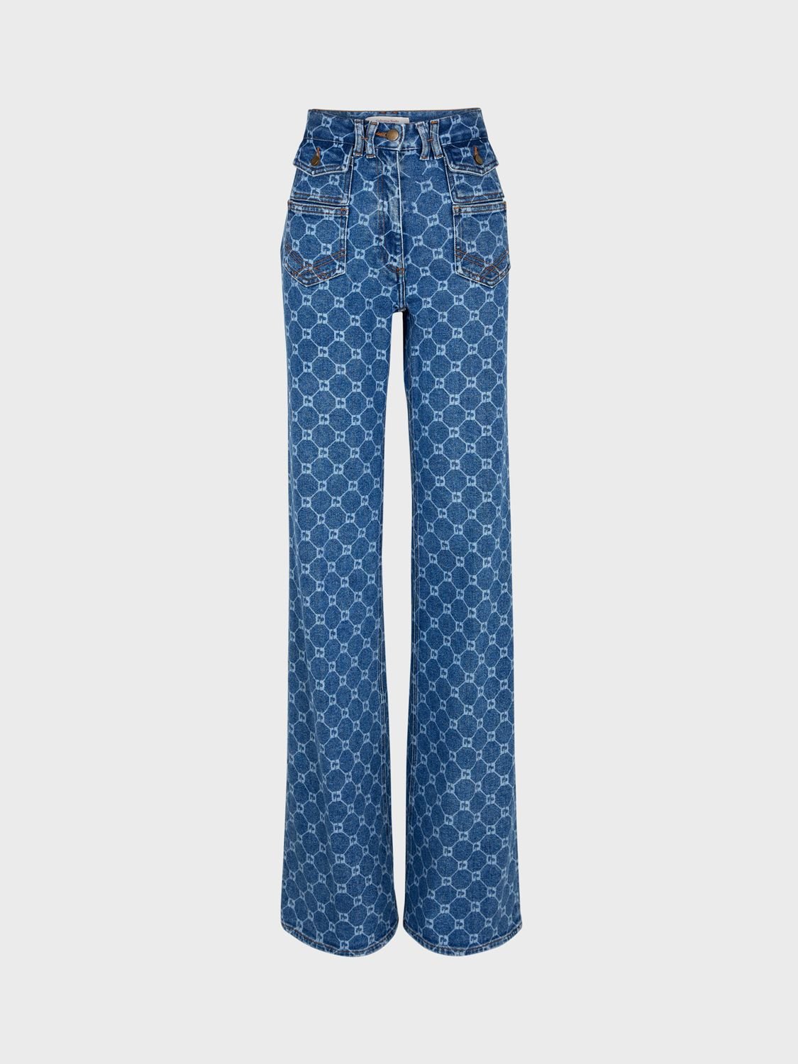 Flared jeans with monogram - ANNA