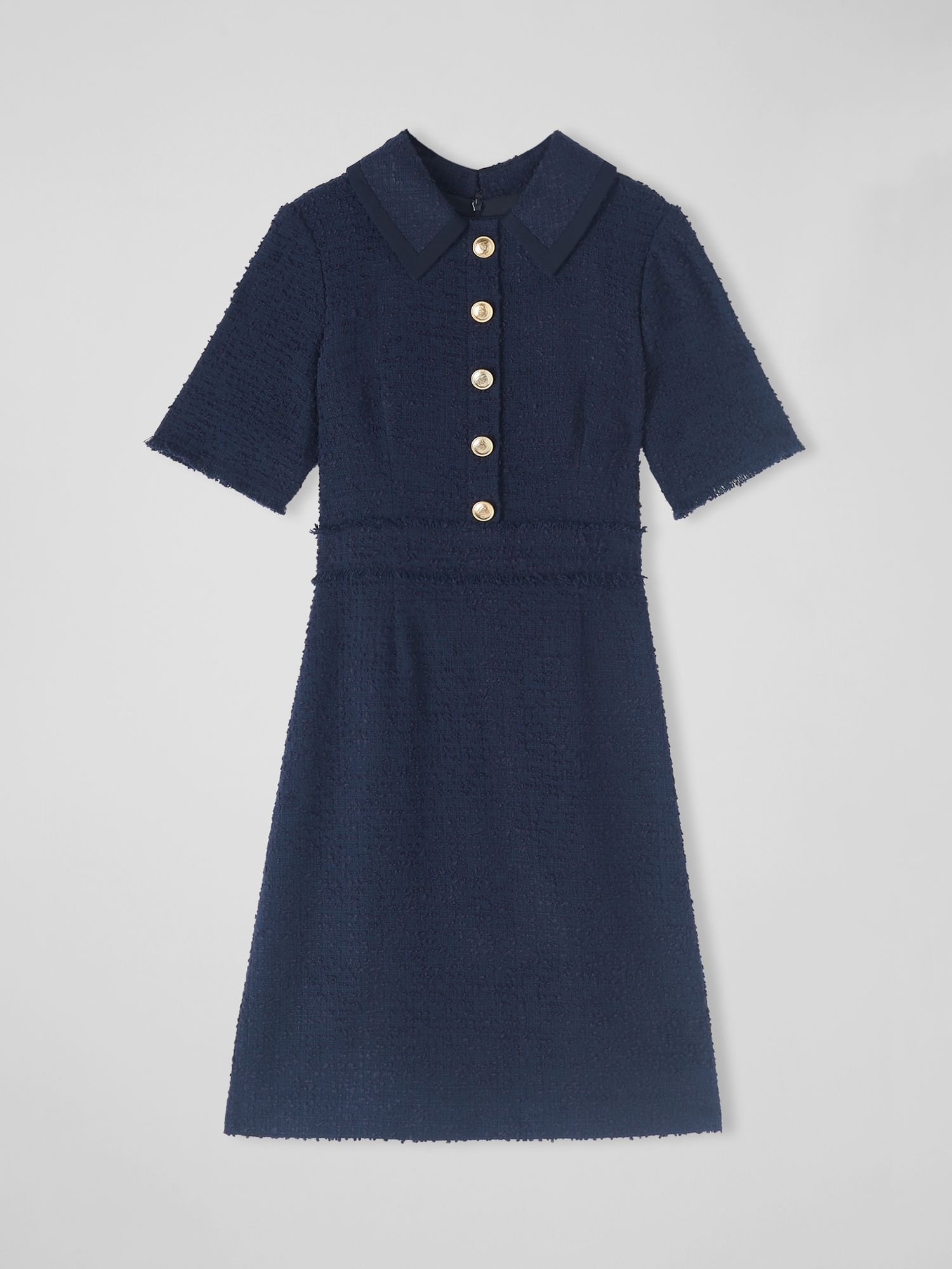 LK Bennett Hanna Navy Italian Tweed Dress (Dresses,Knee Length)