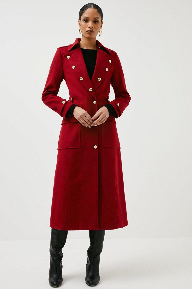 Lydia Millen Italian Wool Blend Military Coat | Karen Millen
