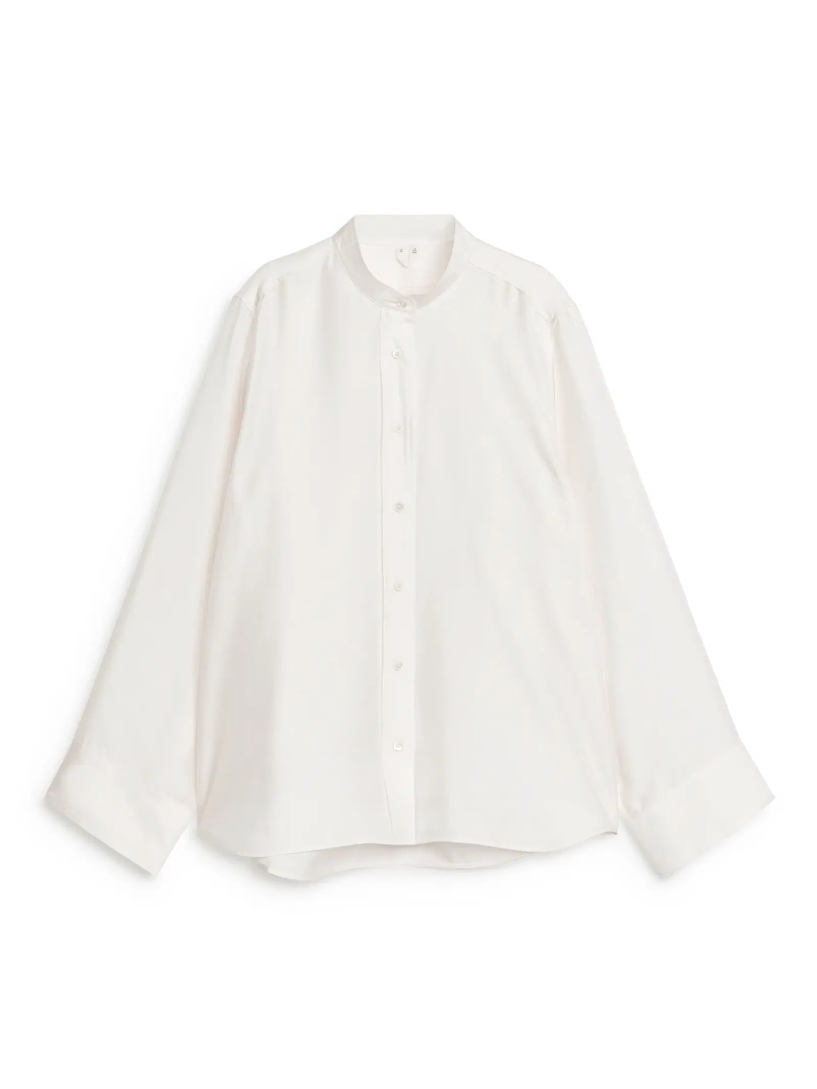 ARKET Stand Collar Shirt in Off White | Endource