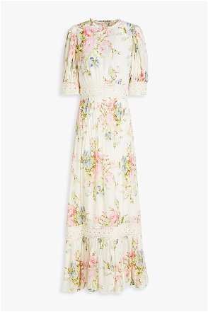 White Floral Printed Mandarin Collar Cotton Maxi Dress » BRITHIKA Luxury  Fashion