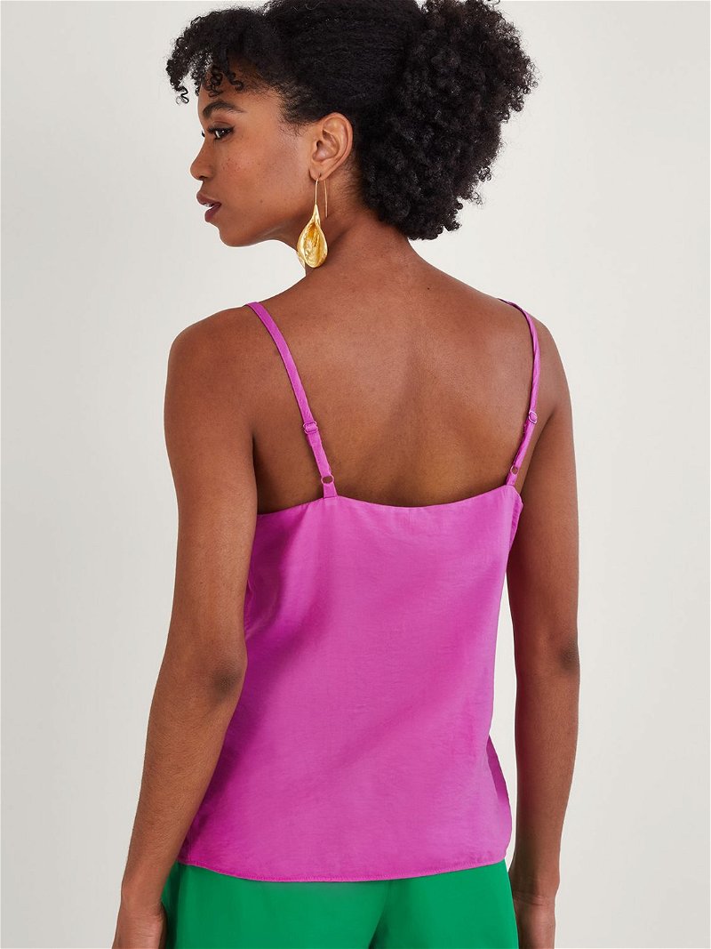 Monsoon Embroidered Cami Sleeveless Top, White/Pink at John Lewis & Partners