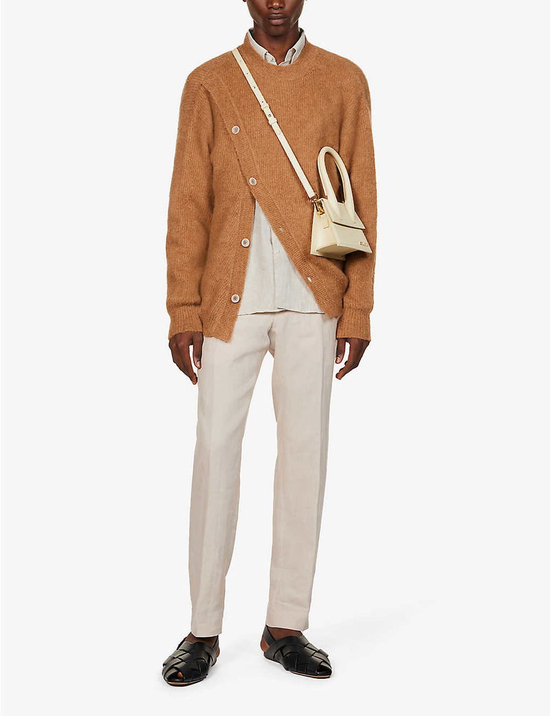 JACQUEMUS Le Cardigan Pau Asymmetric Relaxed-Fit Knitted Cardigan 