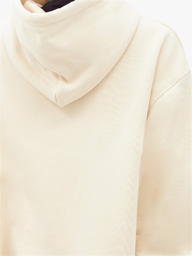 ACNE STUDIOS Dog-Print Cotton-Jersey Hooded Sweatshirt in Cream | Endource