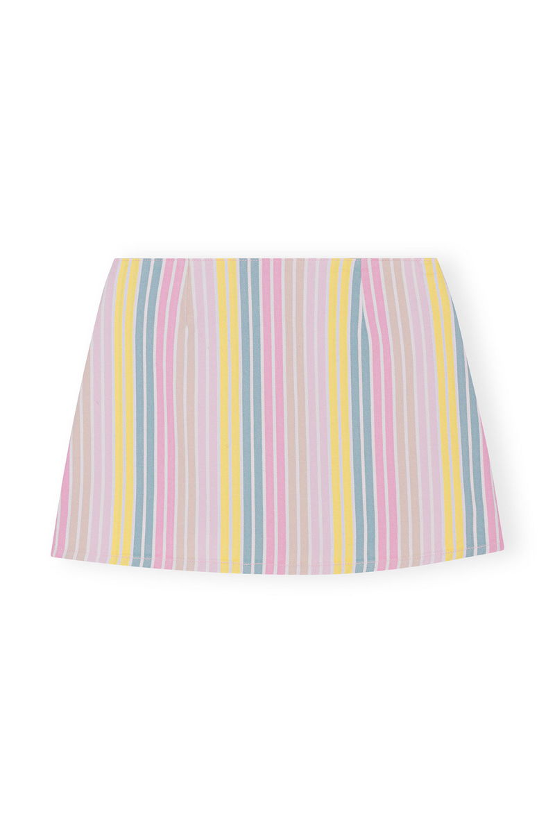 Striped denim mini skirt in multicoloured - Ganni