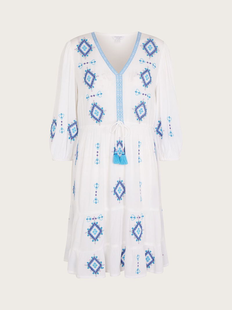 sachin and babi light blue dress silver-embroidered kaftan Abiye 4109 - white - summer clothes - Moda Mix main image 0