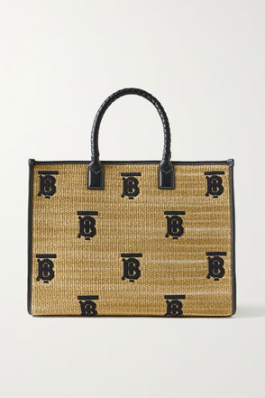 Burberry Mini Freya leather & canvas tote bag - ShopStyle