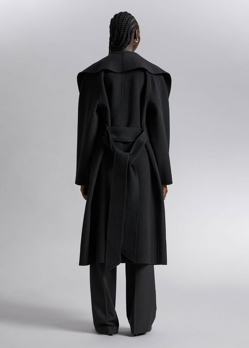 Black Wool Wool Blend Coat Trench Coat And Other Stories OTHER