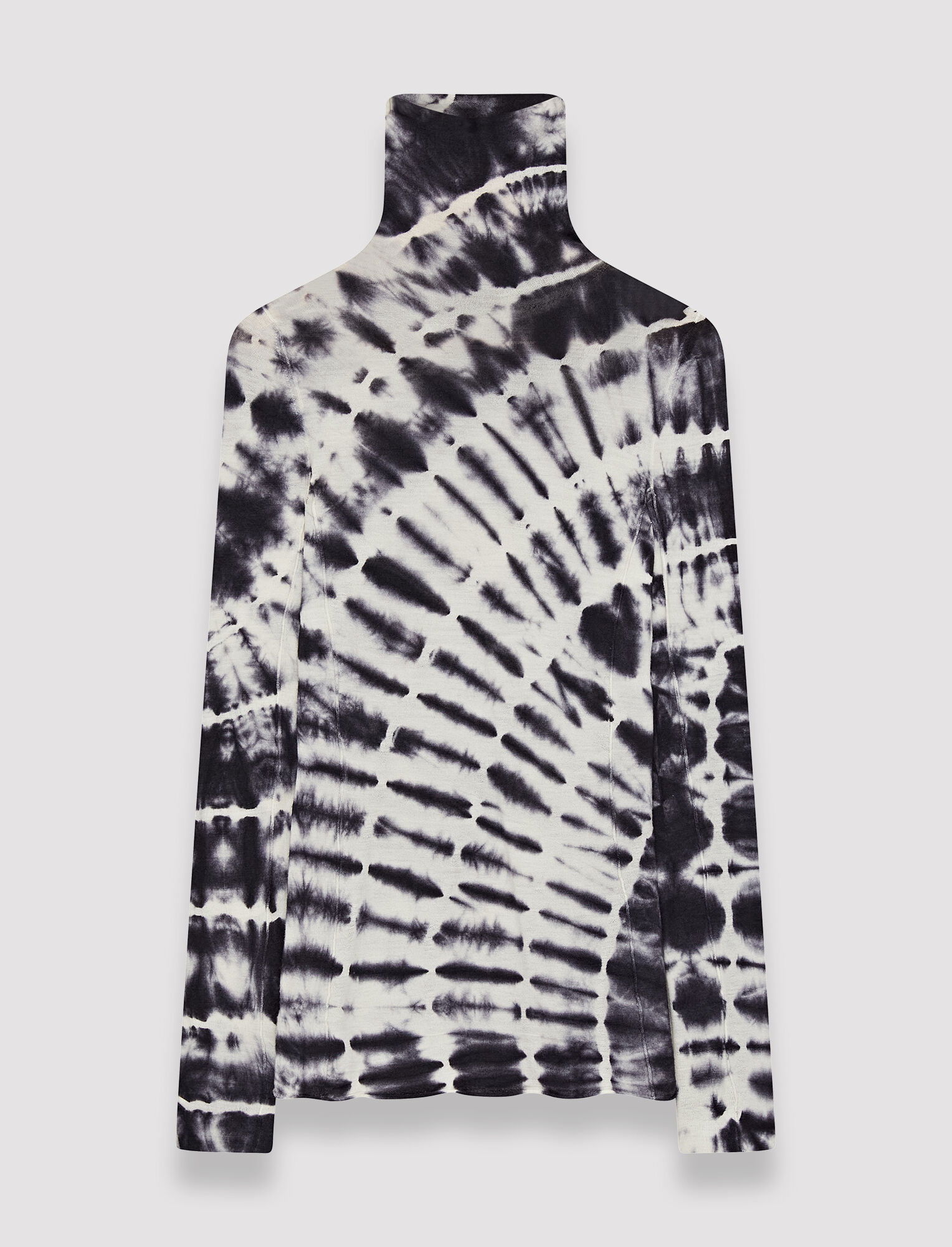 JOSEPH Tie Dye High Neck Top in Ivory/Black | endource