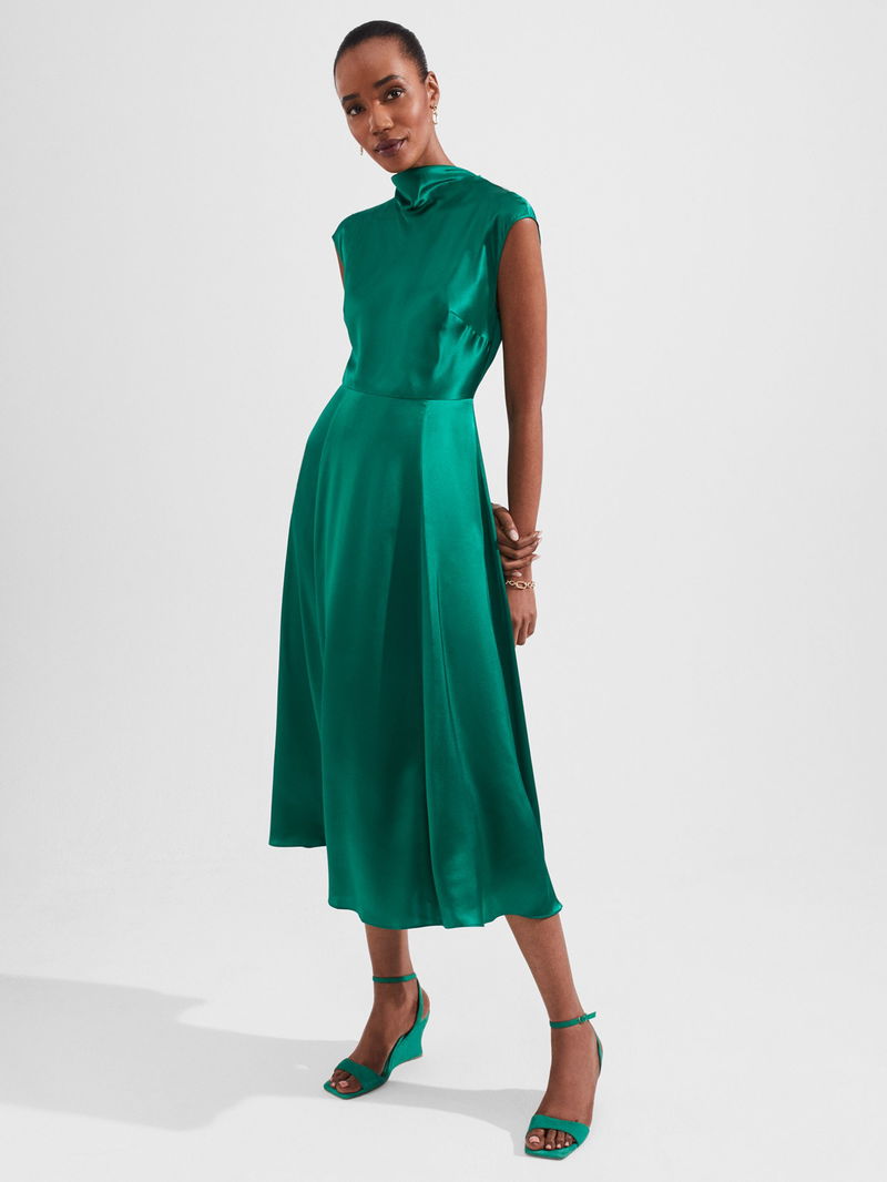 TIBI Silk-satin midi dress