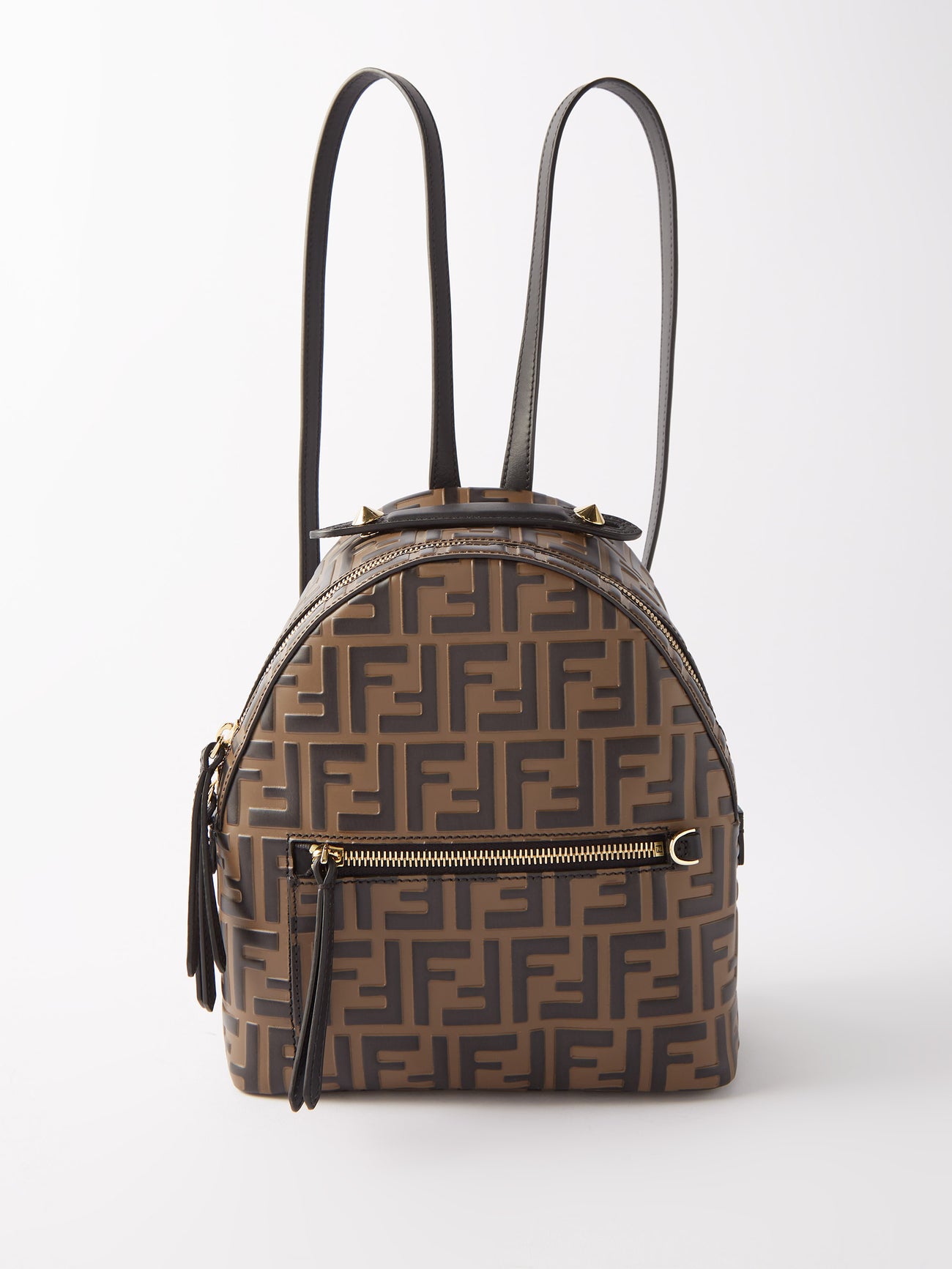 fendi mini logo backpack FF print 8.5 length x 9 height x 4.5 width. Fendi Mini Zucca Leather Backpack