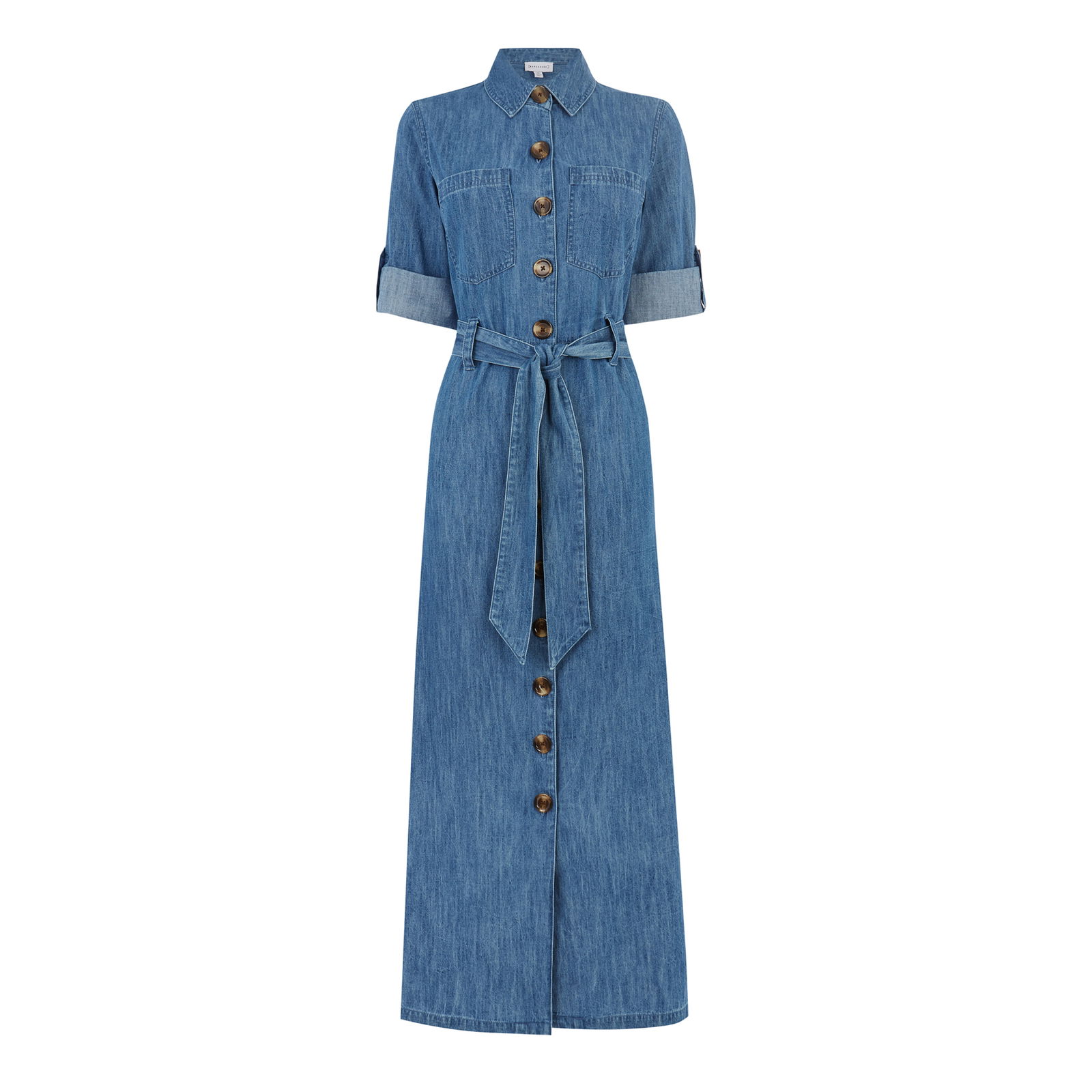 warehouse denim maxi shirt dress WAREHOUSE Maxi Denim Shirt Dress