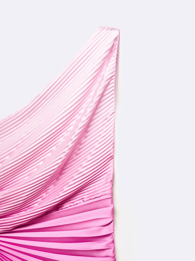MANGO Claudi Asymmetric Pleated Dress | endource