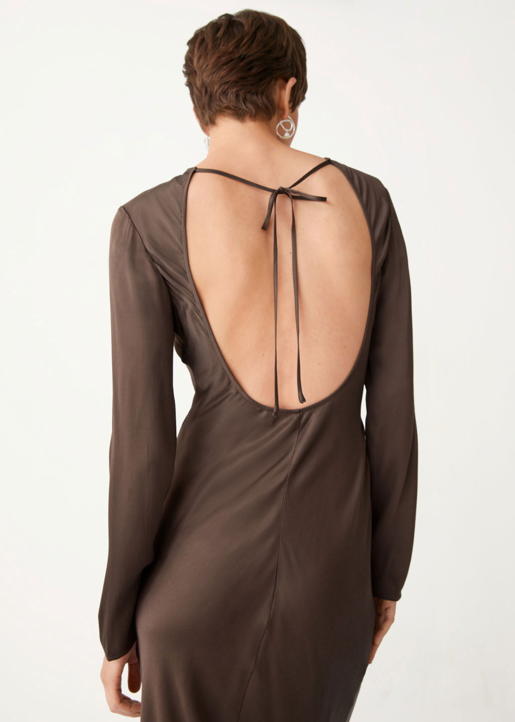 strapless open back dress Center High-Neck Dress with Puffed Sleeves – Jody Davis main image 0