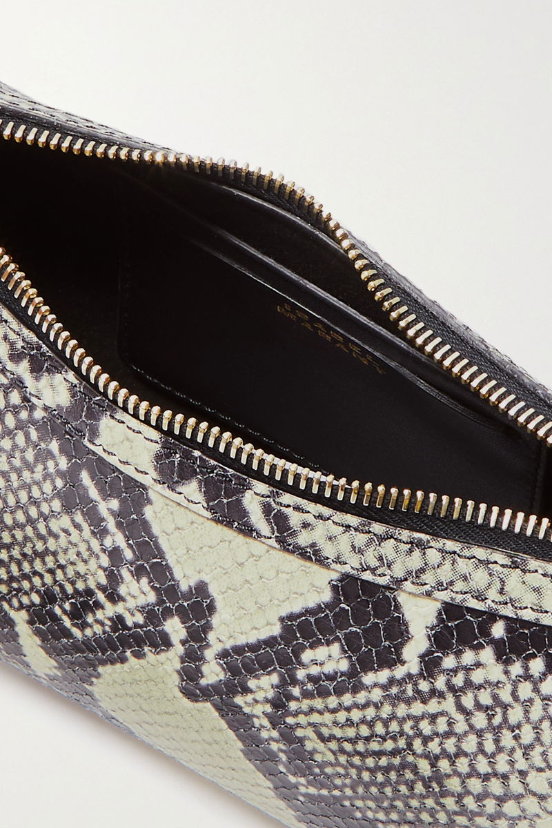 ISABEL MARANT Oskan Moon Embellished Snake-Print Leather Shoulder Bag ...