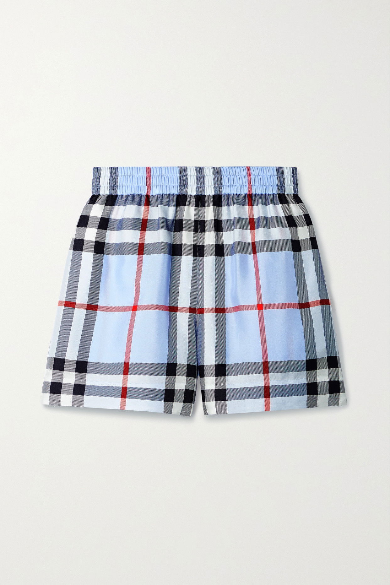 BURBERRY Straight-Leg Checked Silk-Twill Shorts for Men