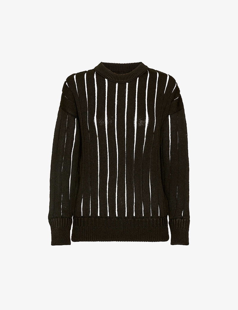 CFCL Louver Semi-Sheer Top in BLACK | endource