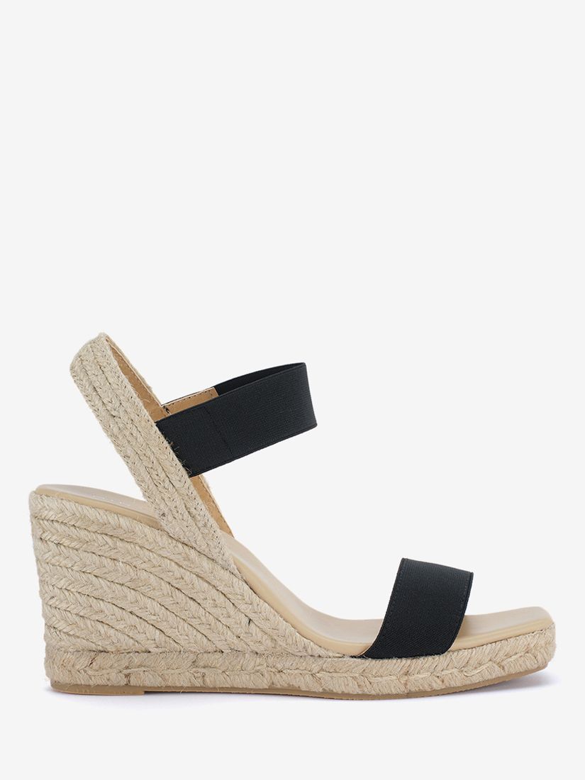 Mint Velvet Gabriella Leather Wedge Sandals in Black | Endource