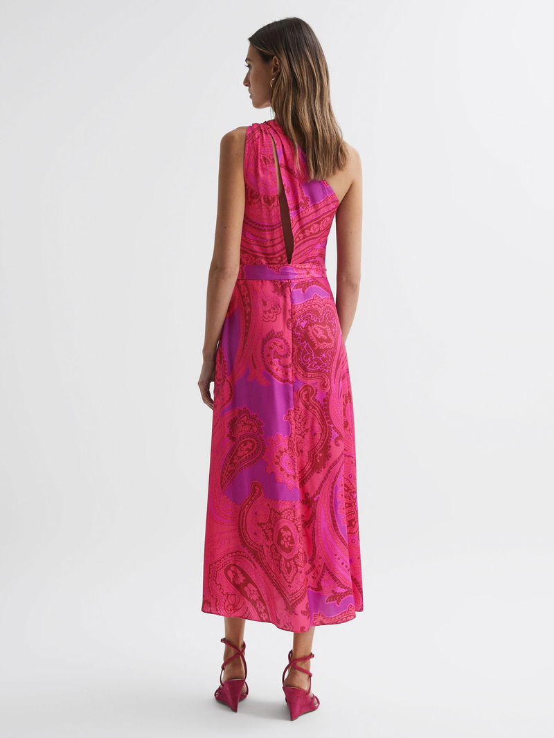 REISS Mila One Shoulder Paisley Maxi Dress | endource