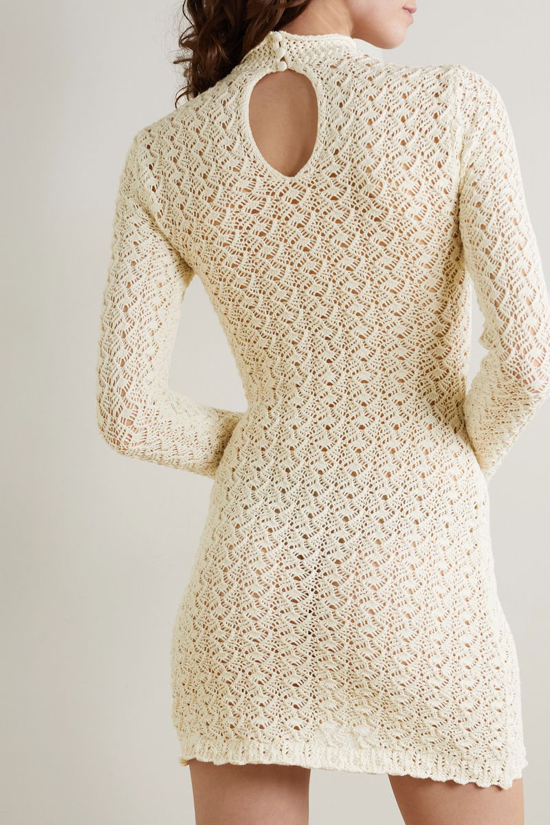 REFORMATION Nora Scalloped Crocheted Mini Dress | endource REFORMATION Nora Scalloped Crocheted Mini Dress | endource