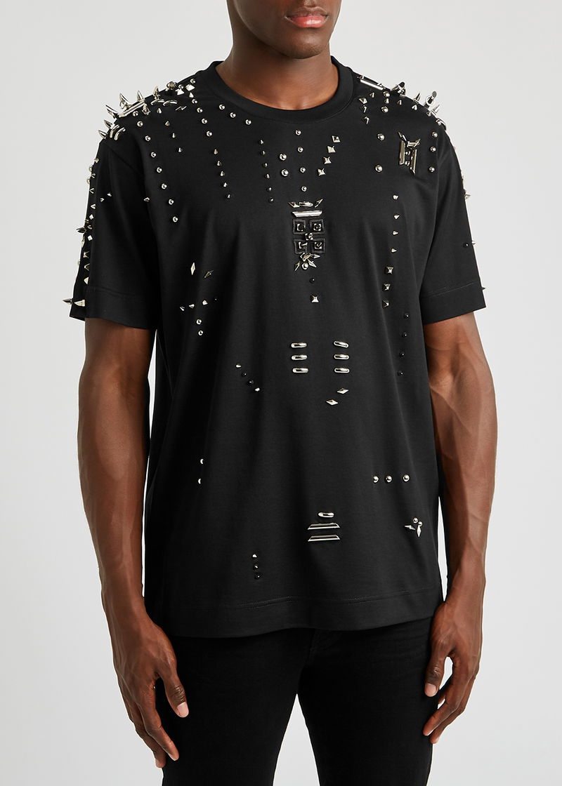 GIVENCHY Studded Cotton T-Shirt | endource
