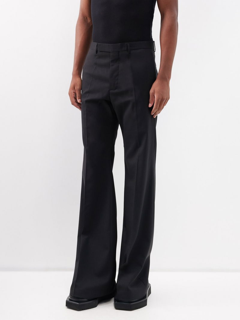 Flared Wool-Blend Trousers