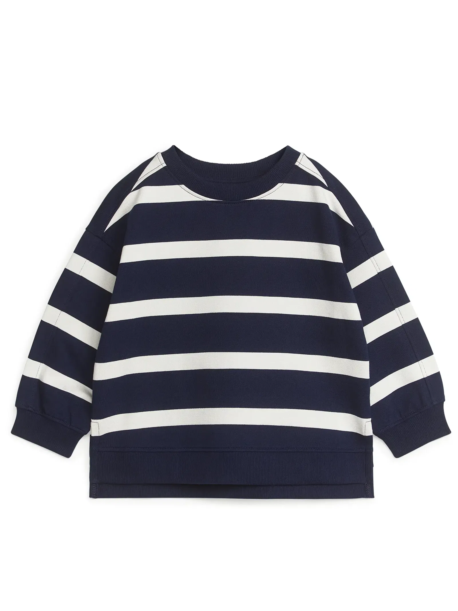 ARKET Oversized Cotton Sweatshirt in Dark Blue/White | Endource