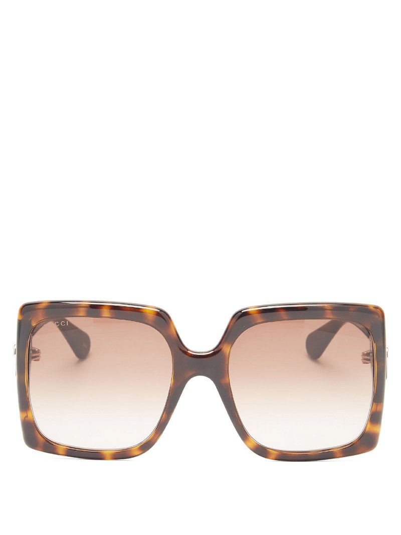 Brown O'Lock oversized square acetate sunglasses