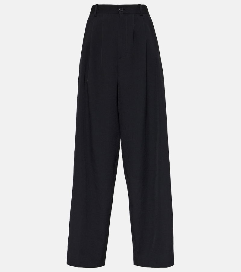 THE ROW Bany wool-satin wide-leg pants