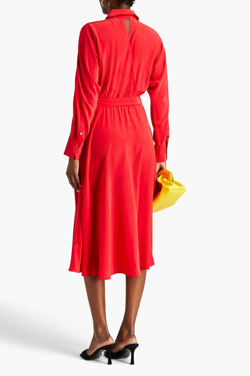equipment red dress Equipment Cameron Mini Silk Dress