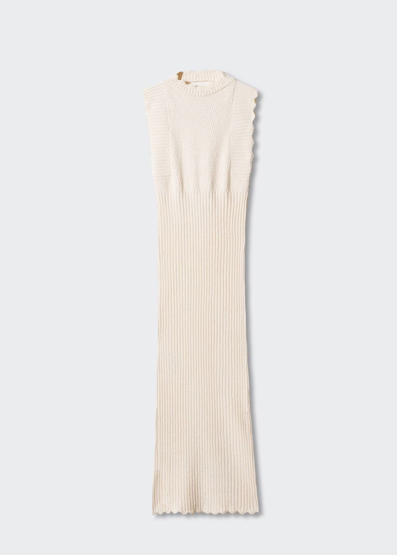 MANGO Knitted Dress With Open Back | endource