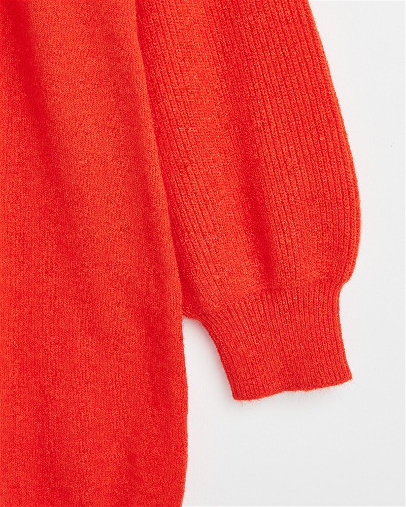 OLIVER BONAS Knitted Mini Jumper Dress in Red