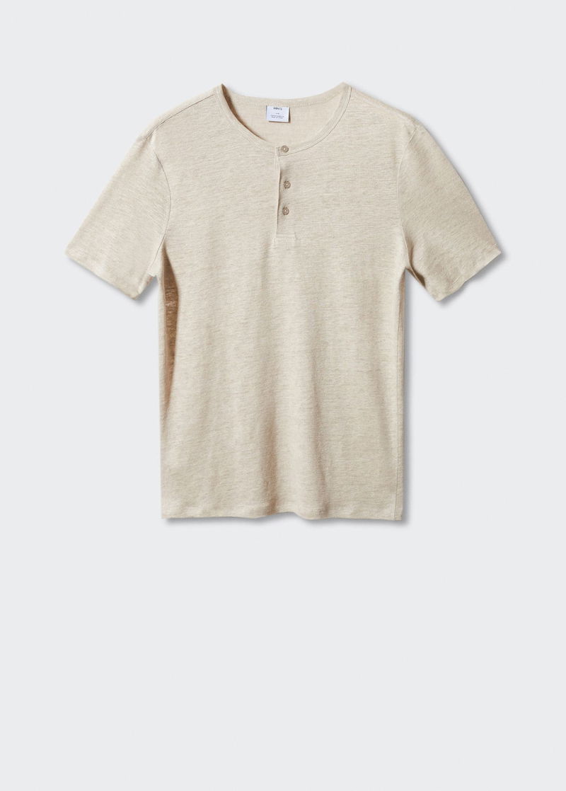 100% Linen Henley T-Shirt