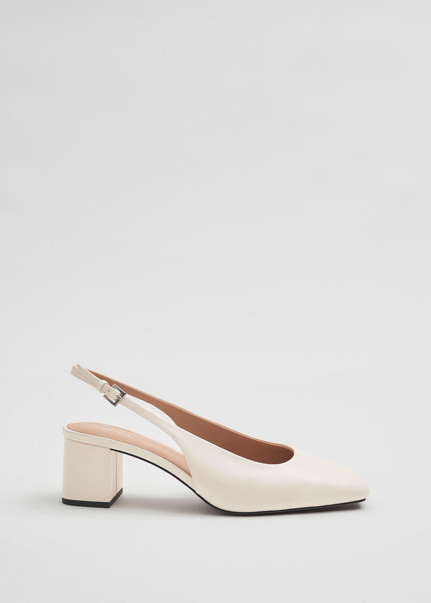 & OTHER STORIES Block Heel Slingback Pumps in Vanilla | Endource