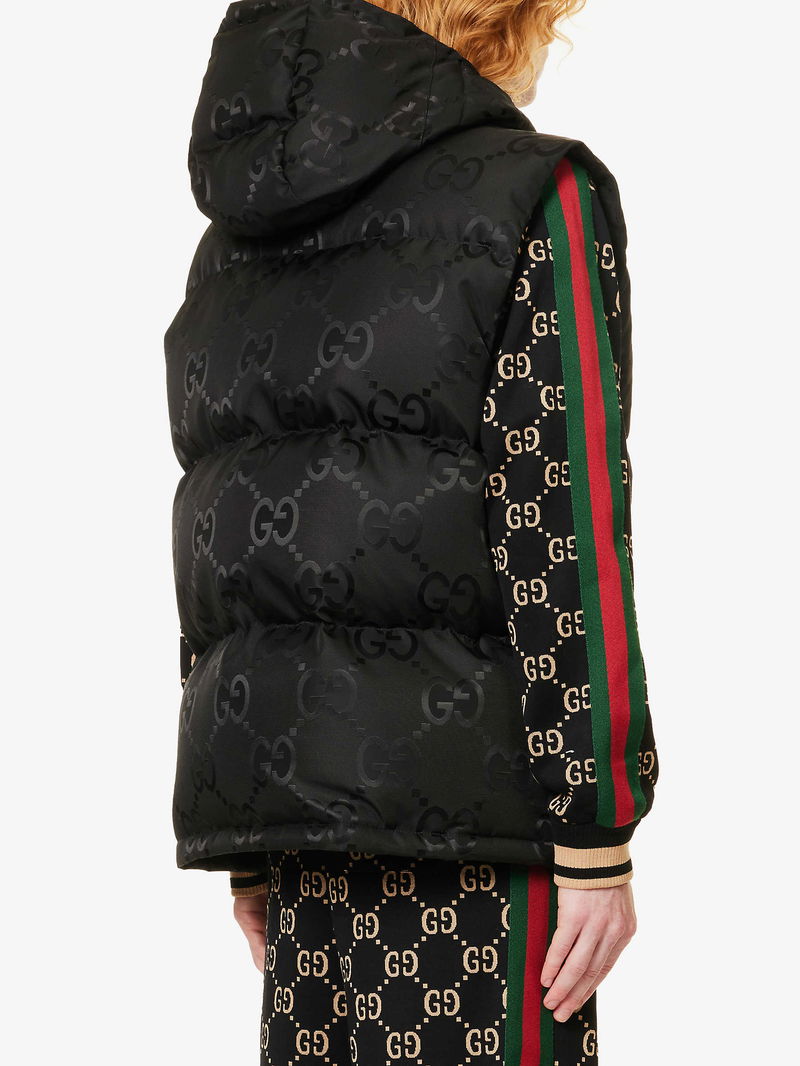 Gucci gg-monogram Print Padded Shell-down Gilet in Black for Men