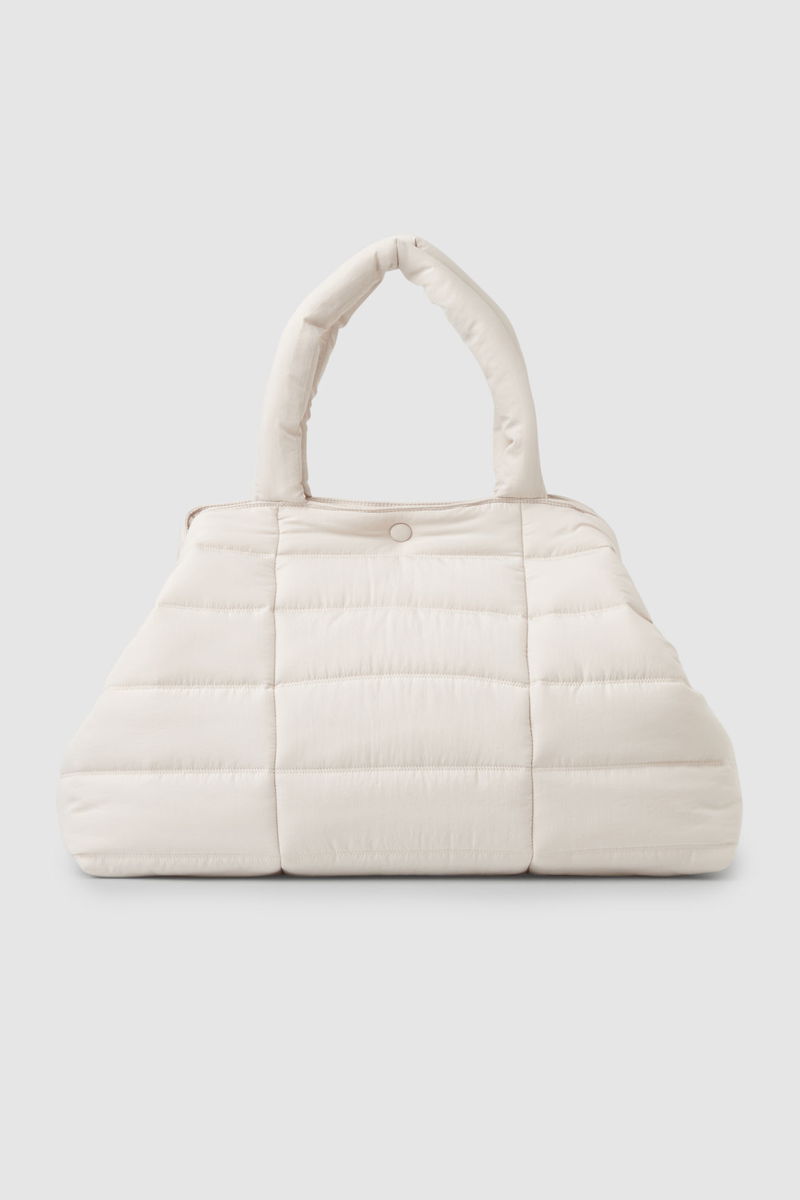 John Lewis ANYDAY Quilted Borg Tote Bag, Off White at John Lewis & Partners