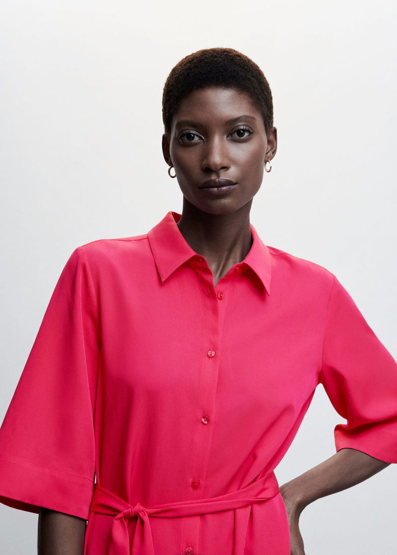 mango bow shirt dress Bow shirt dress - Women